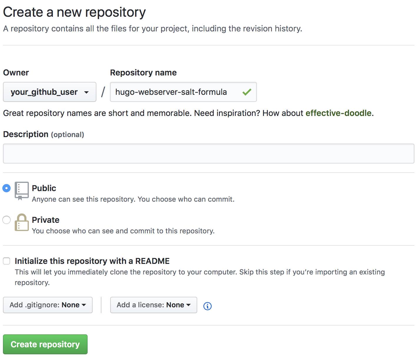 GitHub New Repository - Add New Salt Formula Repo GitHub New Repository - Add New Salt Formula Repo