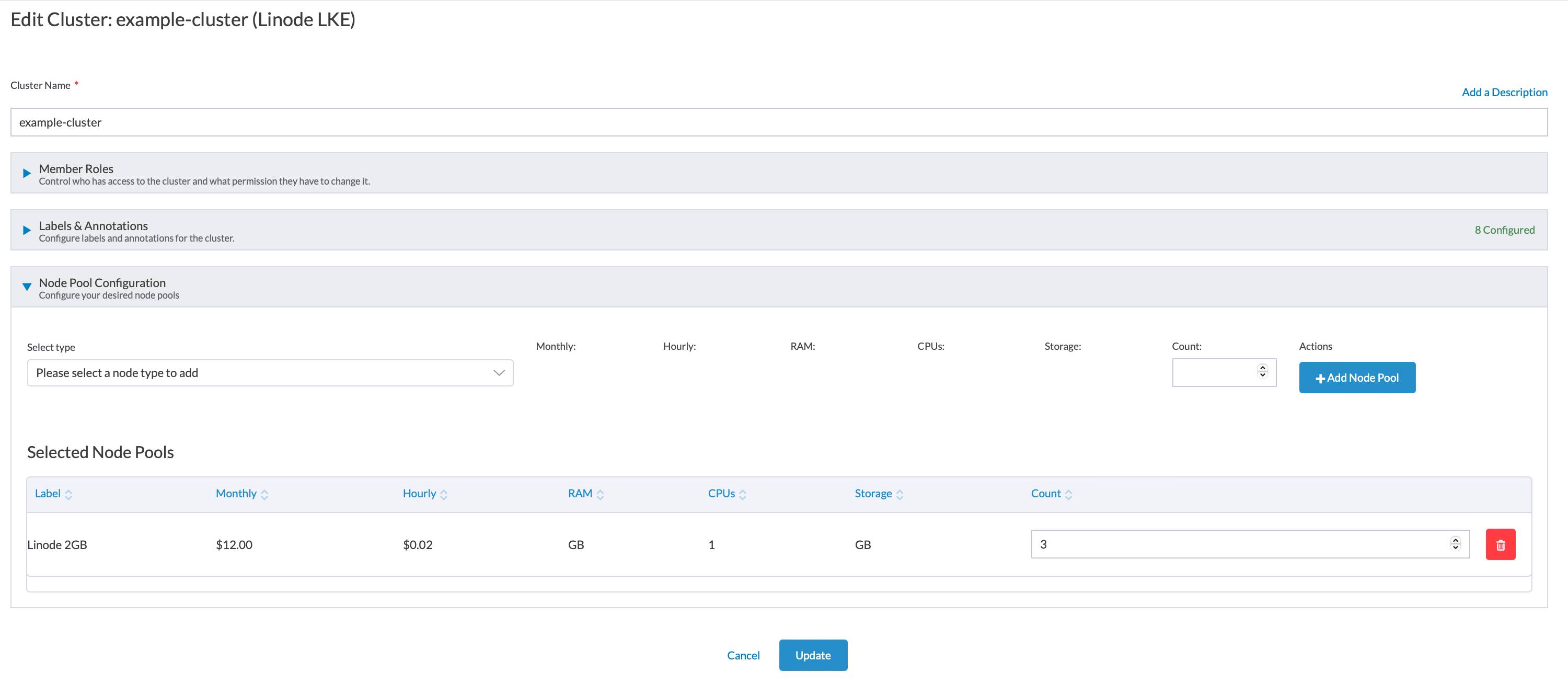 Rancher edit cluster form - node pool count highlighted Rancher edit cluster form - node pool count highlighted